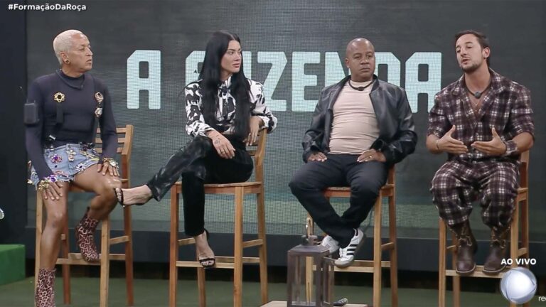 A Fazenda 17: Walério, Rayane, Toninho e Mesquita estão na roça da semana