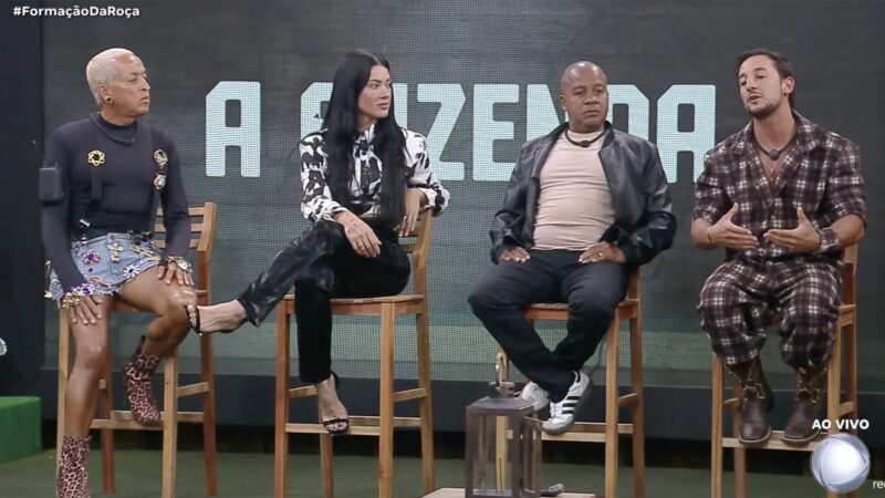 A Fazenda 17: Walério, Rayane, Toninho e Mesquita estão na roça da semana