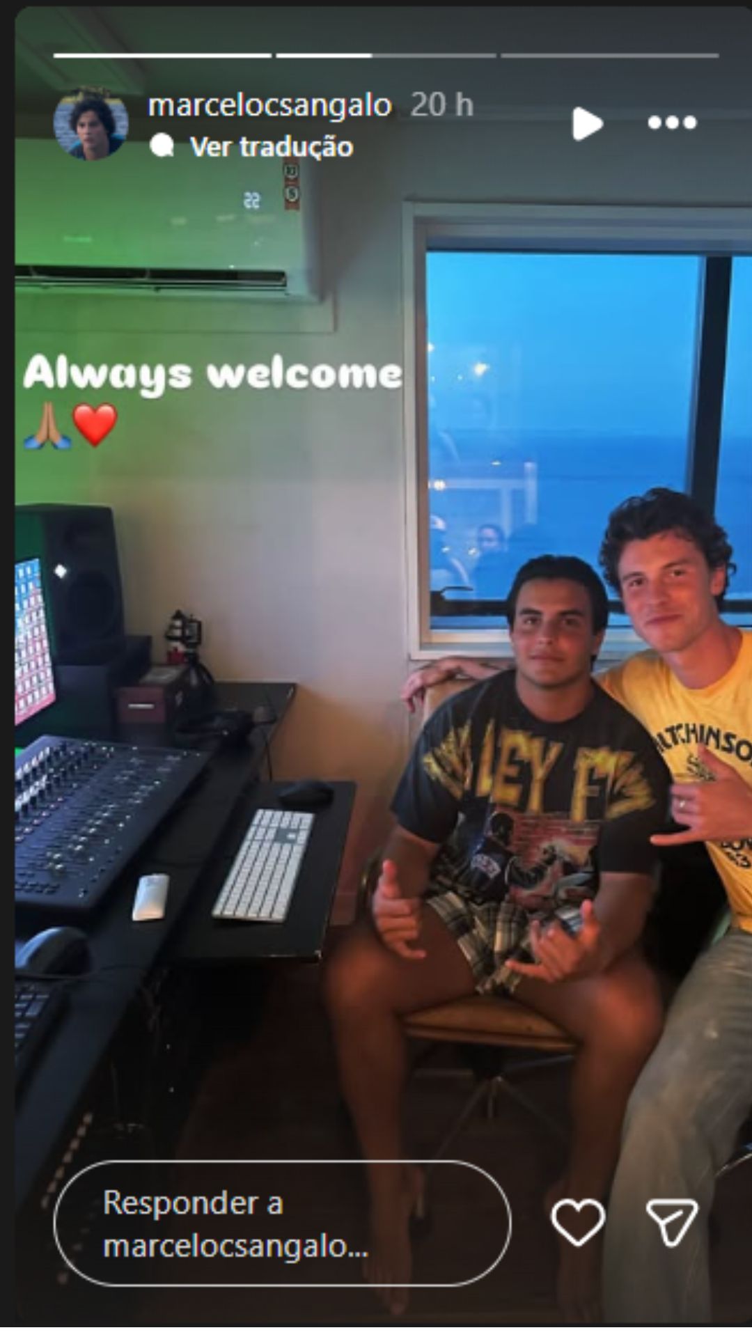 Marcelo Sangalo e Shawn Mendes - Foto: Reprodução/Instagram