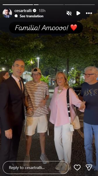 César Tralli, Fernando Pinheiro, Helô Pinheiro e Fernando Abel - Foto: Reprodução / Instagram