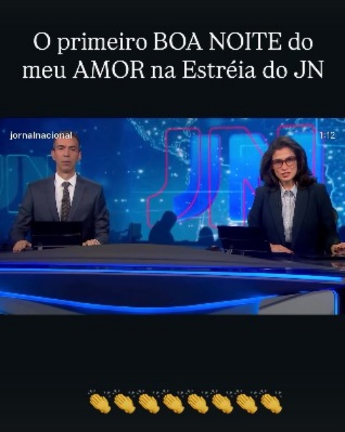 Ticiane Pinheiro celebra estreia de César Tralli