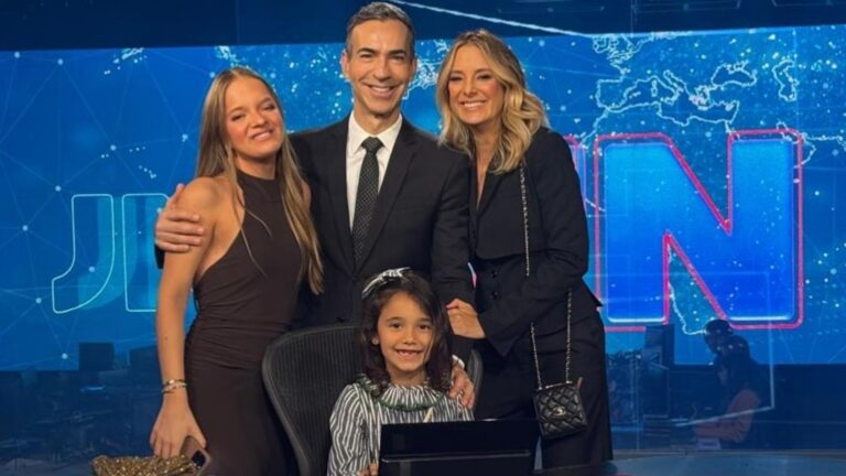 Ticiane Pinheiro celebra estreia de César Tralli no JN: ‘Para sempre na nossa memória’
