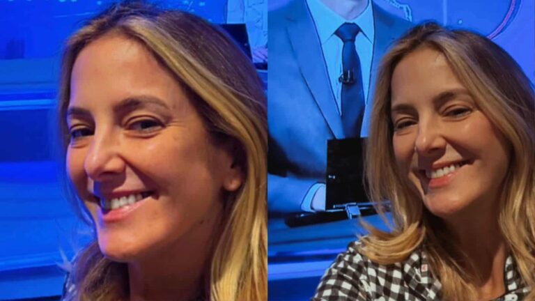 Ticiane Pinheiro brinca com ‘olhadinha’ de César Tralli no ‘Jornal Nacional’: ‘Para’