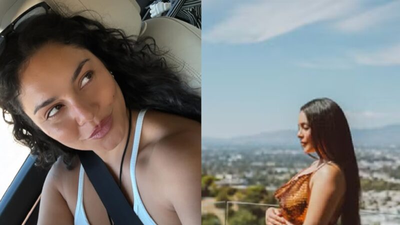 Vanessa Hudgens exibe barrigão de grávida — Foto: Instagram @Emilynn Rose e @vanessahudgens