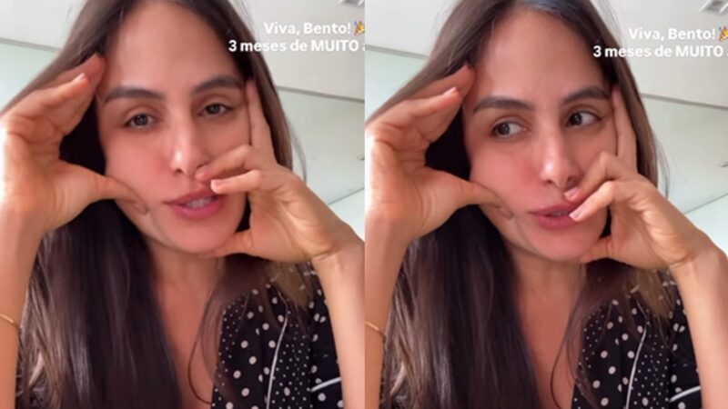 Carol Peixinho celebra os 3 meses de Bento, seu filho com Thiaguinho – Foto: Instagram @carolpeixinho
