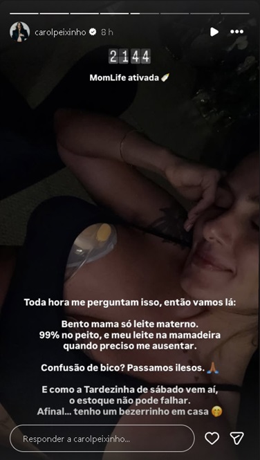 Carol Peixinho sobre maternidade – Foto: Instagram @carolpeixinho