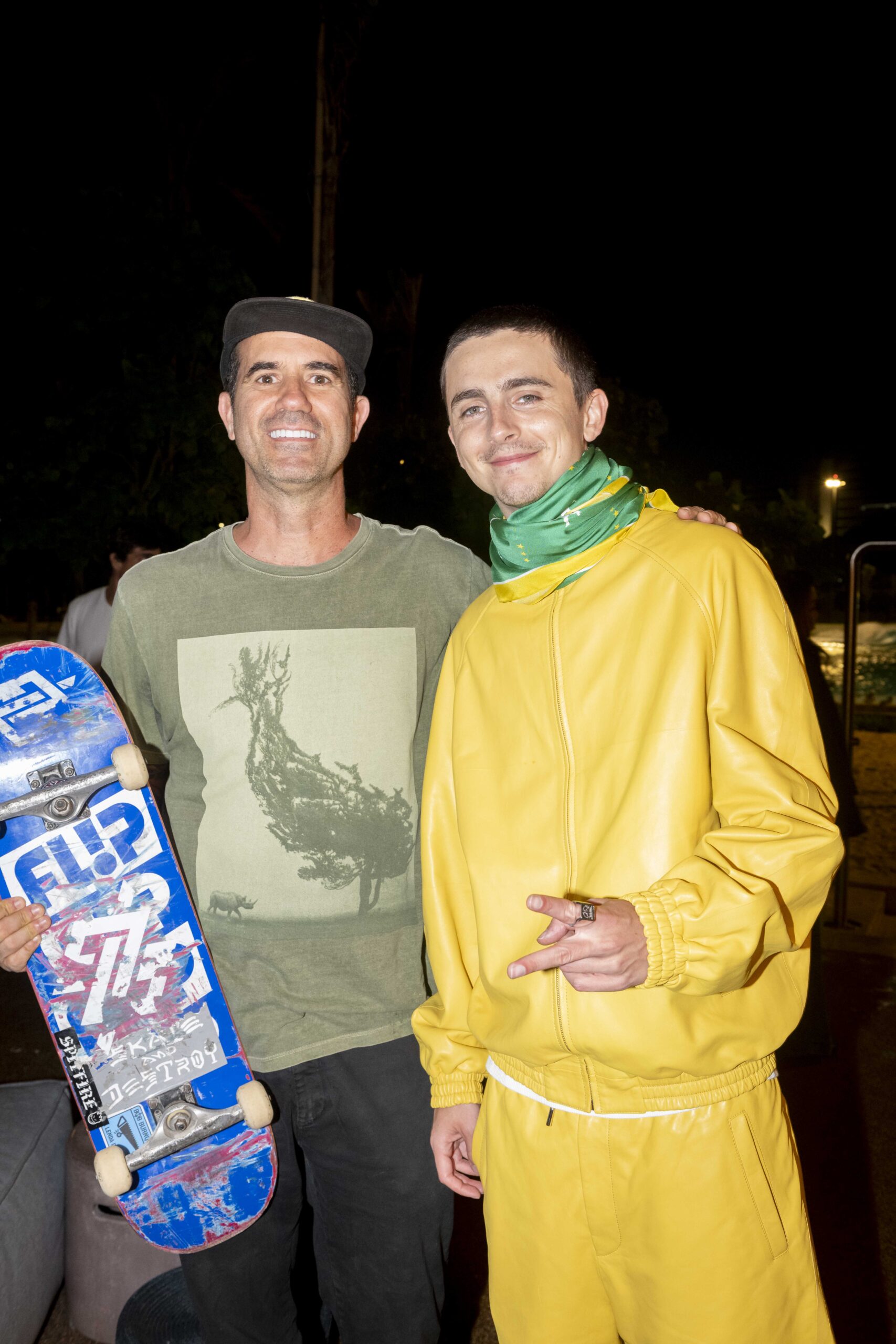 Timothée Chalamet e Bob Burnquist - Foto: Brazil News