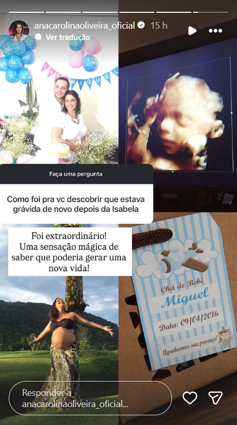 Ana Carolina Oliveira recorda segunda gravidez - Foto: Reprodução / Instagram @anacarolinaoliveira_oficial