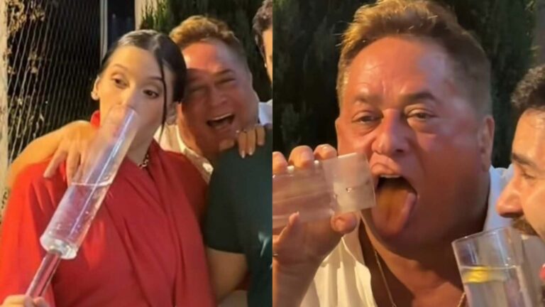 Ana Castela diverte com vídeo bebendo no Natal com Leonardo