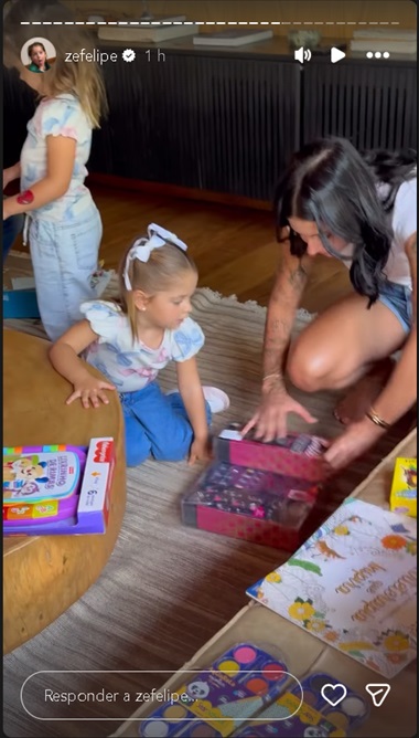 Zé Felipe registra encontro de Ana Castela com os seus filhos - Foto: Instagram @zefelipe