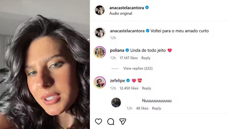 Ana Castela exibe novo visual - Fotos: Reprodução/Instagram @anacastelacantora