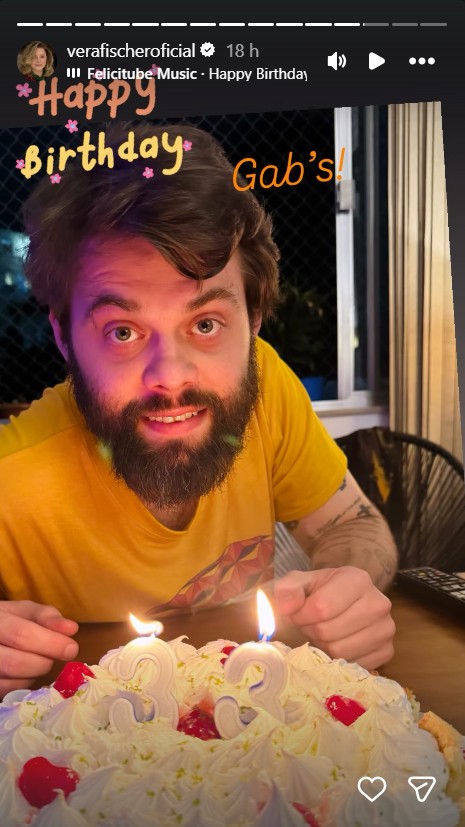 Filho de Vera Fischer, Gabriel Camargo celebra 33 anos - Foto: Reprodução / Instagram @verafischeroficial