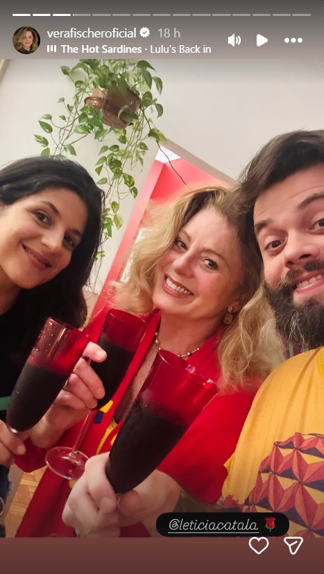 Vera Fischer com o filho e a nora - Foto: Reprodução / Instagram @verafischeroficial