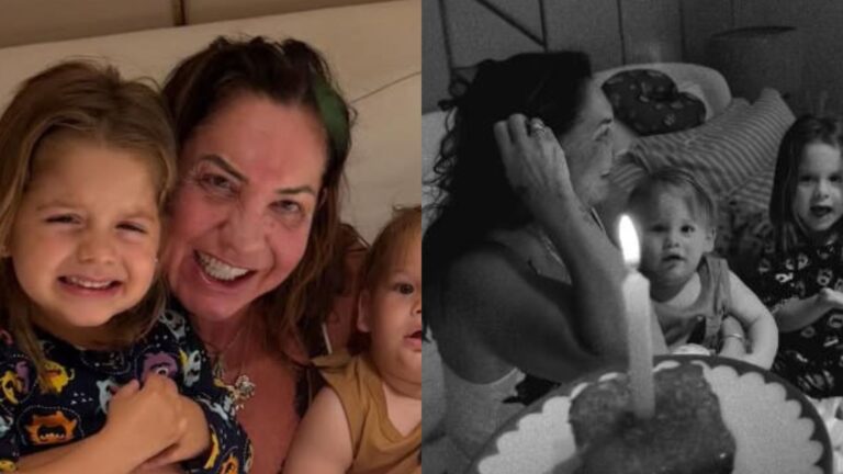 Virginia homenageia Margareth Serrão com surpresa de aniversário ao lado dos filhos