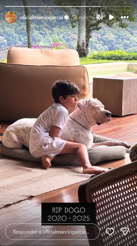 Márcio Garcia lamenta morte de Dogo, seu cachorro de estimação - Foto: Reprodução/Instagram @oficialmarciogarcia