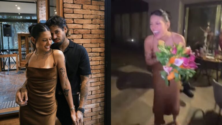 Ana Castela pega buquê em casamento e reação de Zé Felipe surpreende