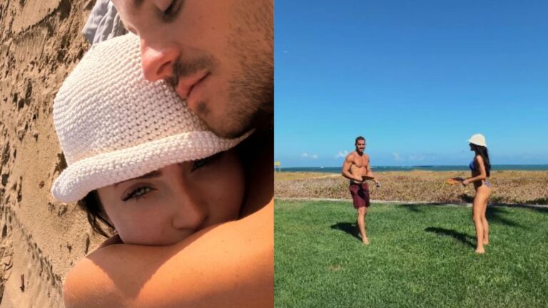 Jade Picon e André Lamoglia curtem dia de praia em clima de romance