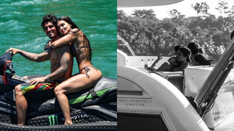Gabriel Medina celebra fim de ano ao lado da namorada Isabella Arantes