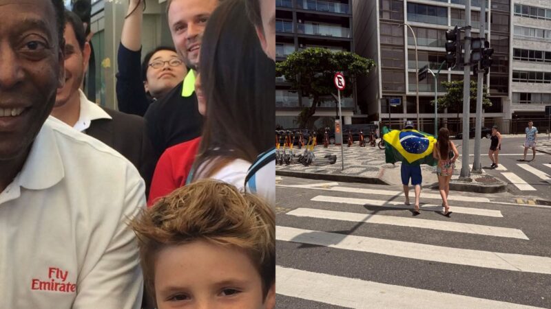 Cruz Beckham, filho de David Beckham, ao lado de Pelé - Foto: Reprodução / Instagram