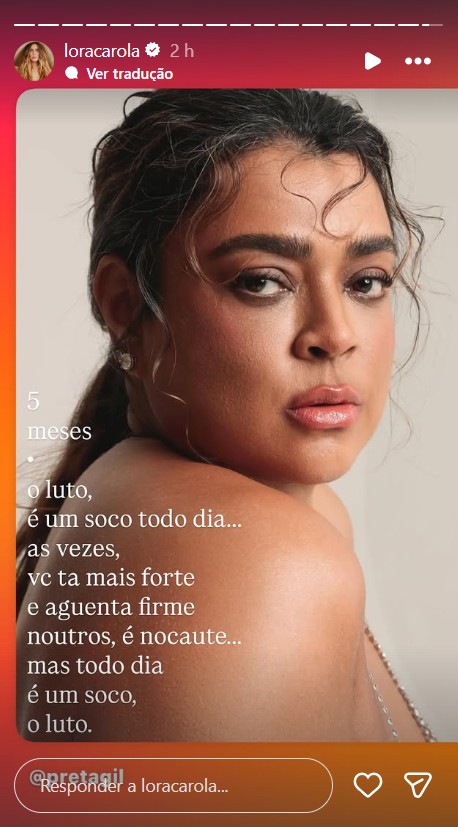 Carolina Dieckmmann desabafa sobre o luto - Foto: Reprodução / Instagram @loracarolna