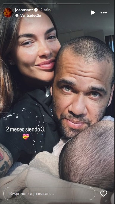Daniel Alves e Joana Sanz celebram 2 meses do filho - Reprodução/Instagram @joanasanz