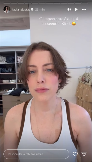 Fabiana Justus mostra seu cabelo – Foto: Reprodução/Instagram