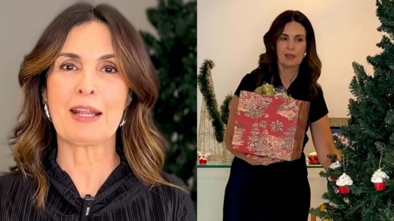 Fátima Bernardes abre a intimidade e mostra como monta sua árvore de Natal
