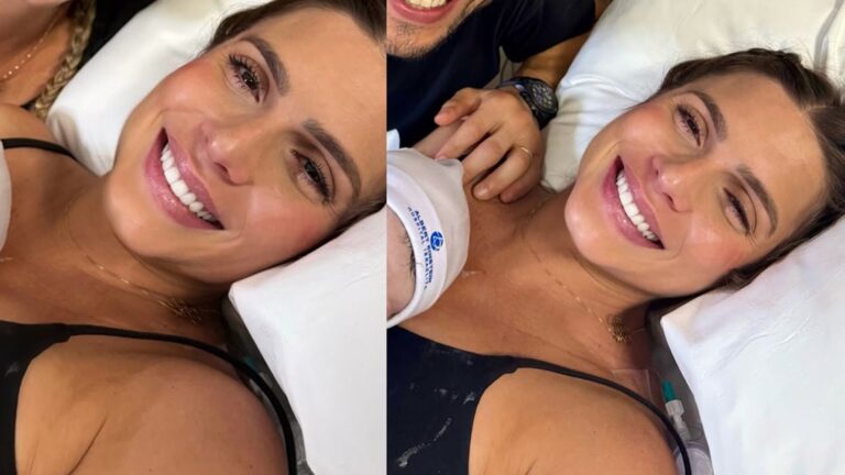 Bia Feres anuncia nascimento do terceiro filho e mostra primeiras fotos do bebê
