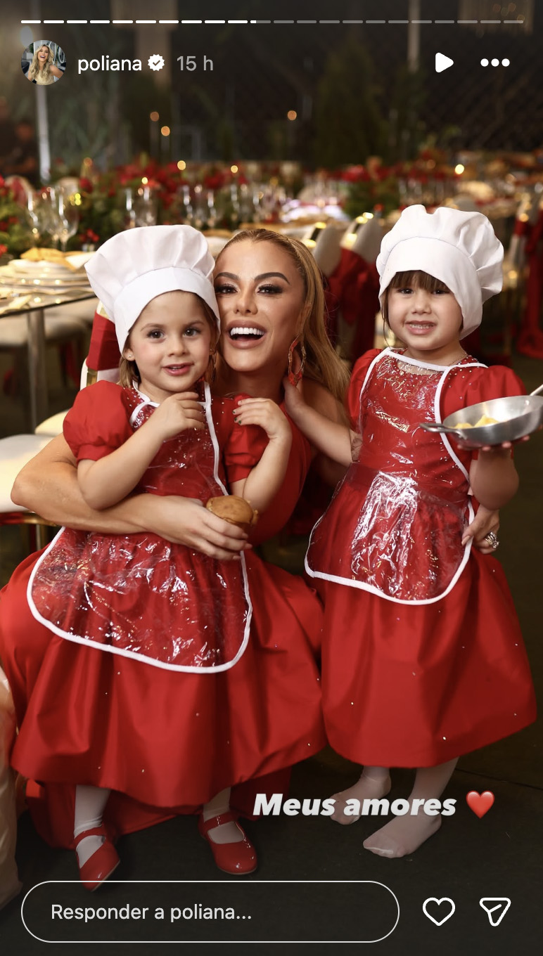 Poliana Rocha com as netas Maria Alice e Maria Flor - Foto: Reprodução / Instagram