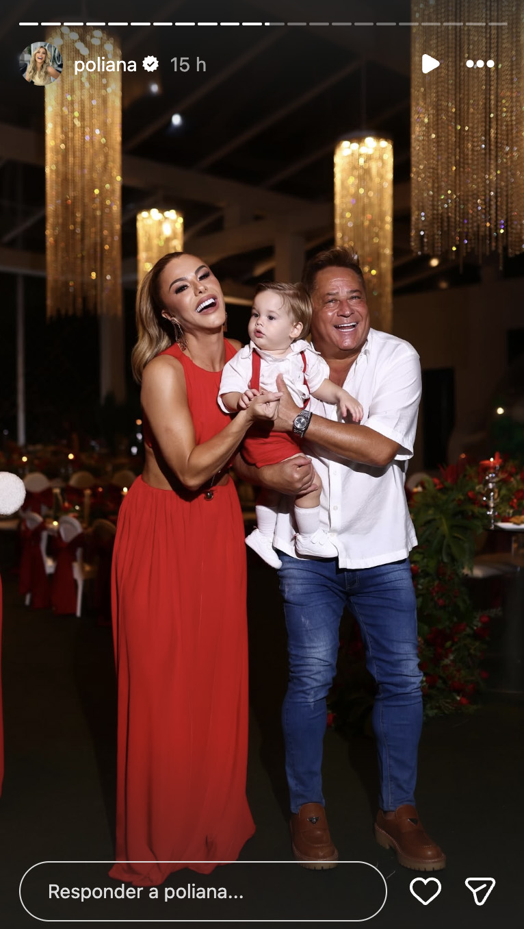 Poliana Rocha e Leonardo com o neto José Leonardo - Foto: Reprodução / Instagram