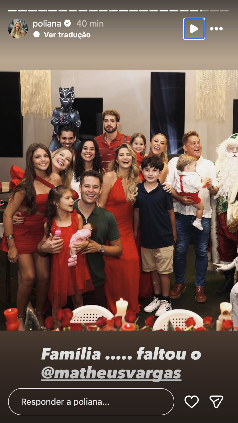 Leonardo com os filhos, netos e noras - Foto: Reprodução / Instagram