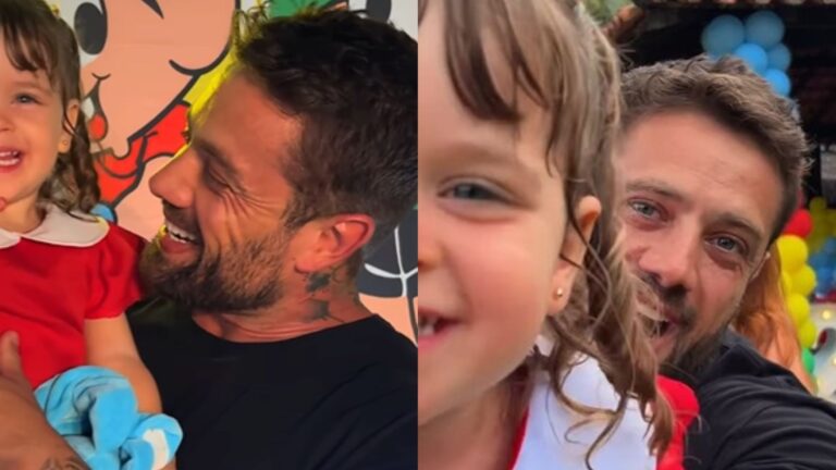Filha caçula de Rafael Cardoso esbanja fofura em festa de aniversário de 2 anos