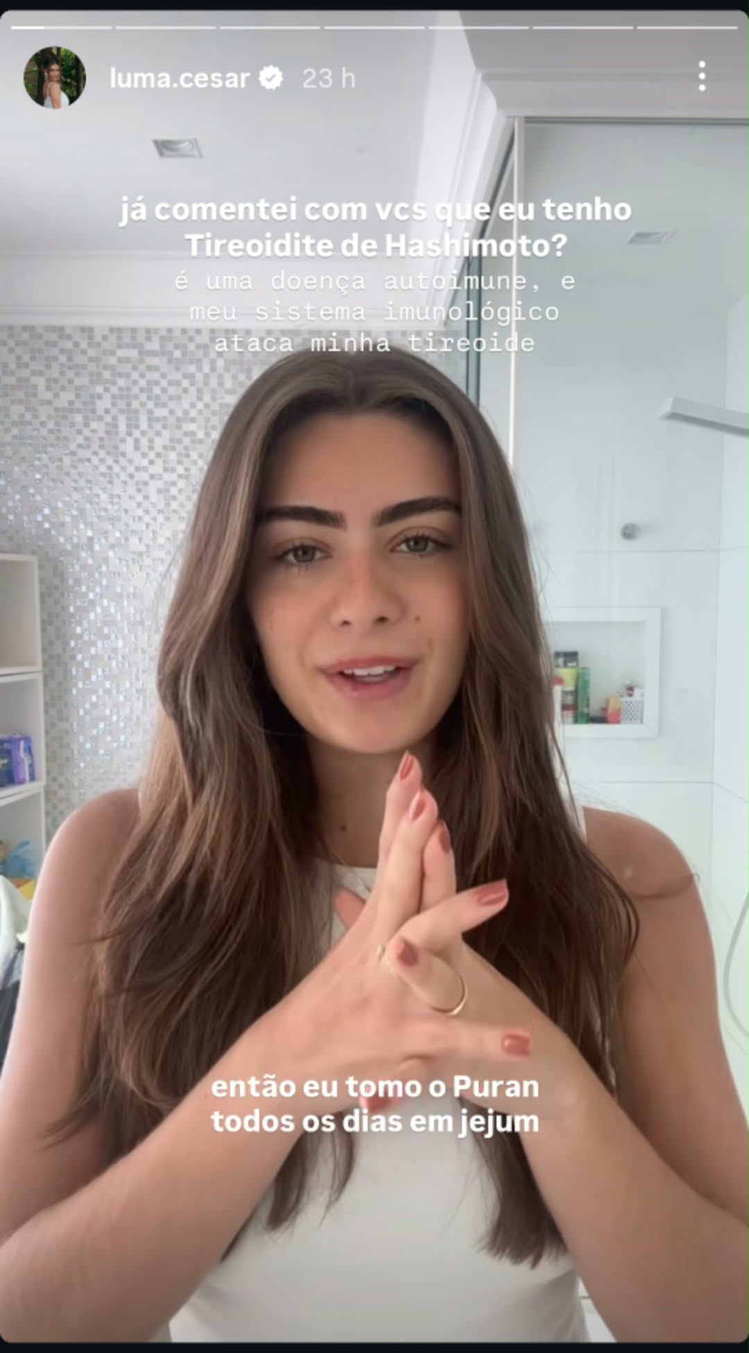 Filha de Cesar Filho fala sobre doença autoimune