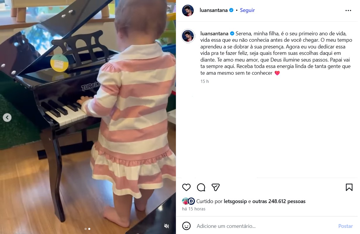 Serena, filha de Luan Santana e Jade Magalhães - Foto: Reprodução / Instagram @luansantana