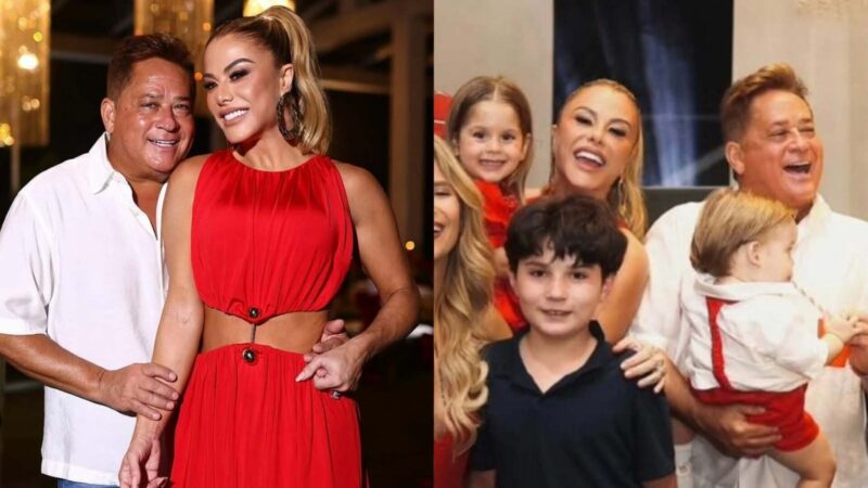Filhos de Leonardo marcam presença na festa de Natal organizada por Poliana Rocha