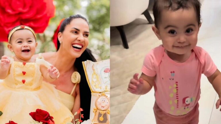 Graciele Lacerda mostra que a filha já está andando antes de completar um ano