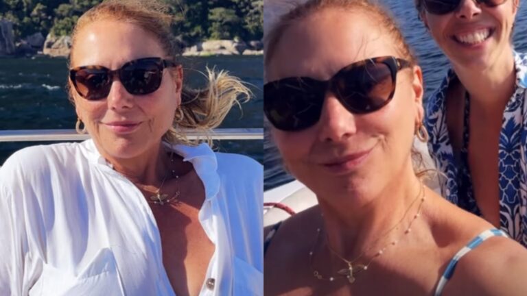 Namorada de Heloisa Perissé faz rara aparição em passeio de barco com a atriz