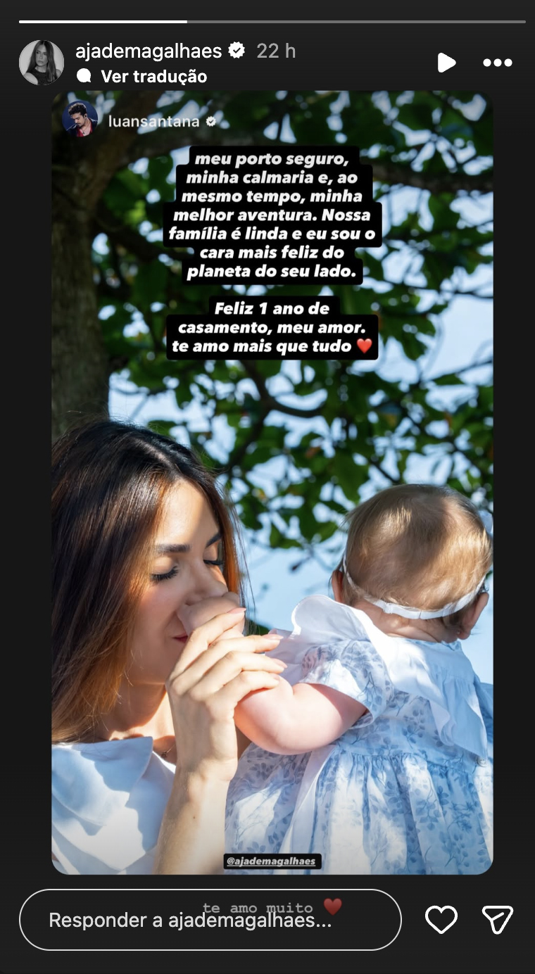 Homenagem de Luan Santana para a esposa - Foto: Reprodução / Instagram