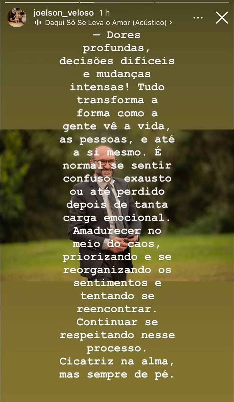 Post do pai de Isabel Veloso – Foto: Reprodução/Instagram @joelson_veloso