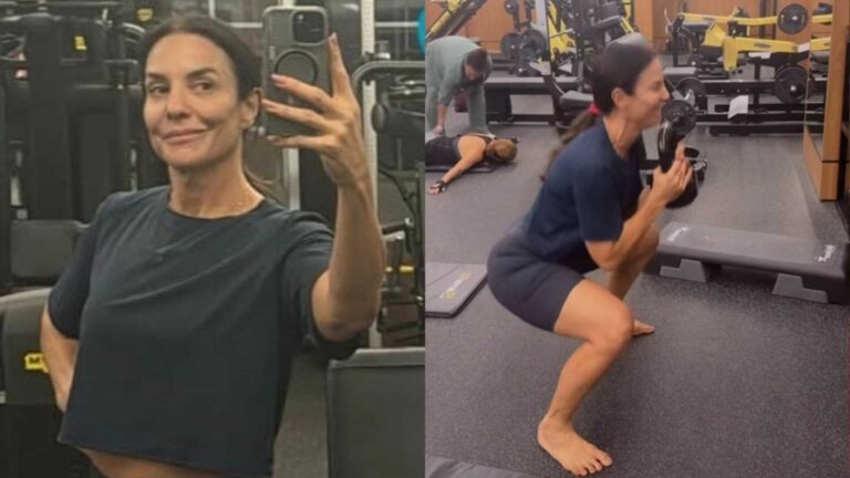Solteira, Ivete Sangalo exibe shape torneado ao pegar pesado na academia