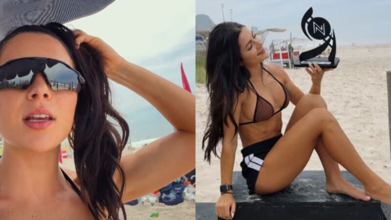 Jade Picon sobe ao pódio e vence torneio de futevôlei no Rio