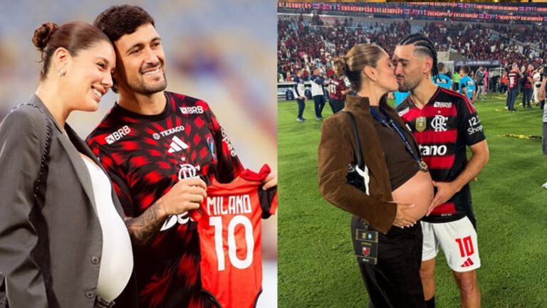 Arrascaeta, do Flamengo, anuncia nascimento do filho com Camila Bastiani
