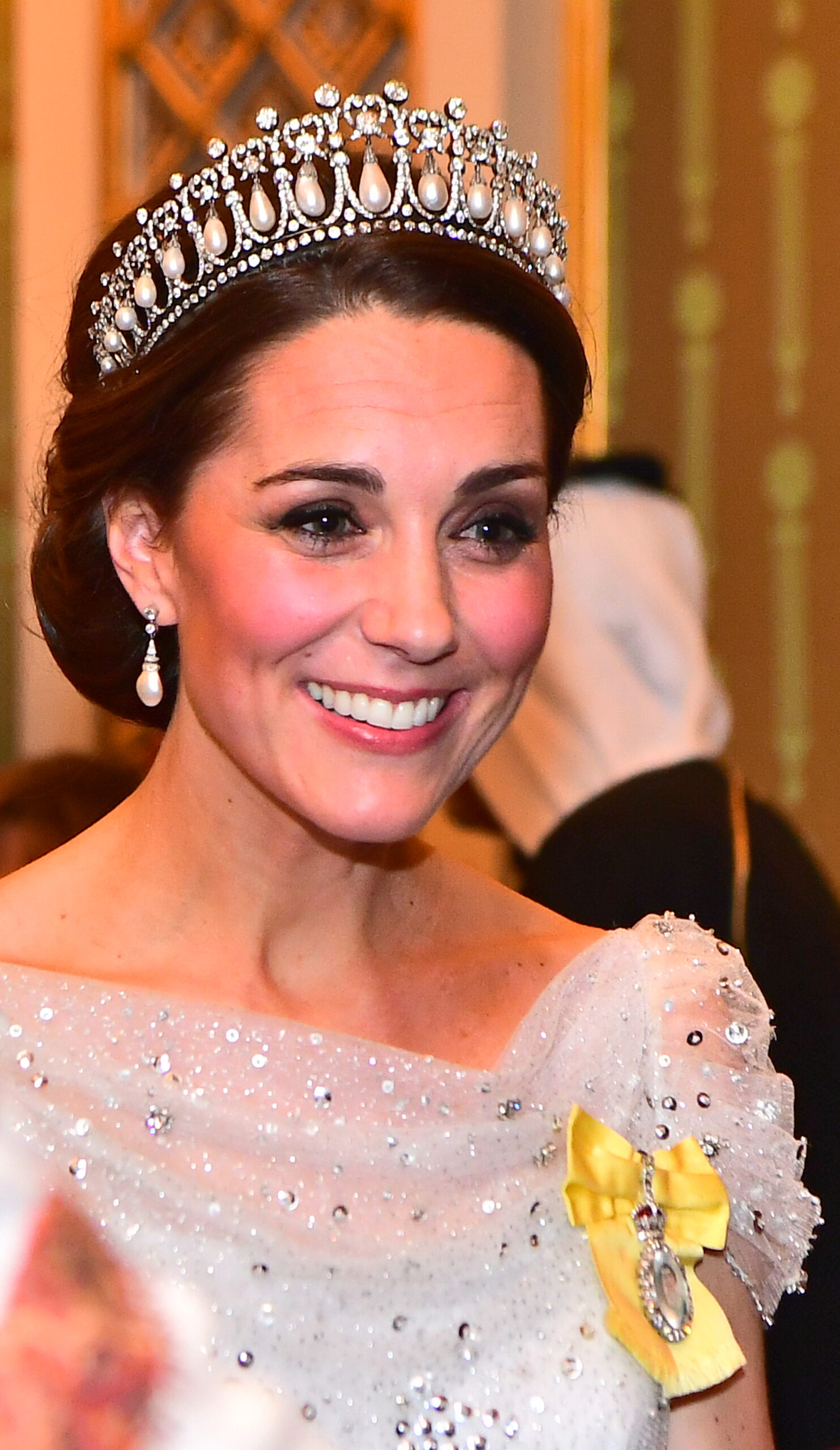 Kate Middleton com a Tiara Lover's Knot - Foto: Getty Images