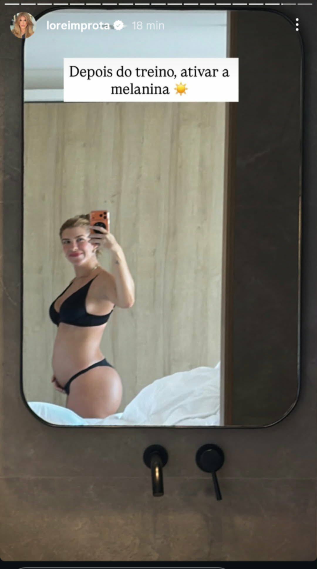 Lore Improta mostra barriga de grávida