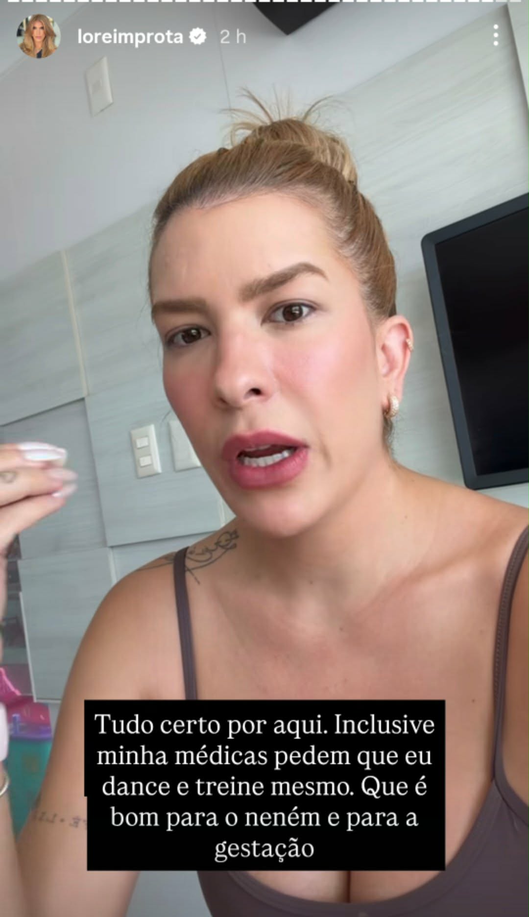 Lore Improta fala sobre continuar se exercitando na gestação