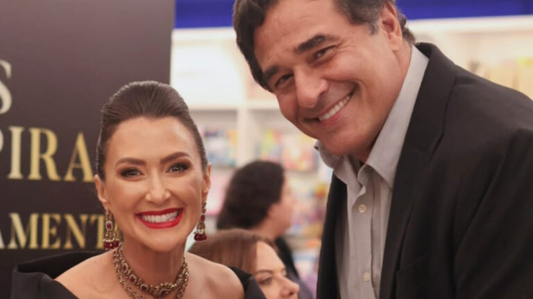 Luciano Szafir prestigia o lançamento do livro de Katia Helena de Souza
