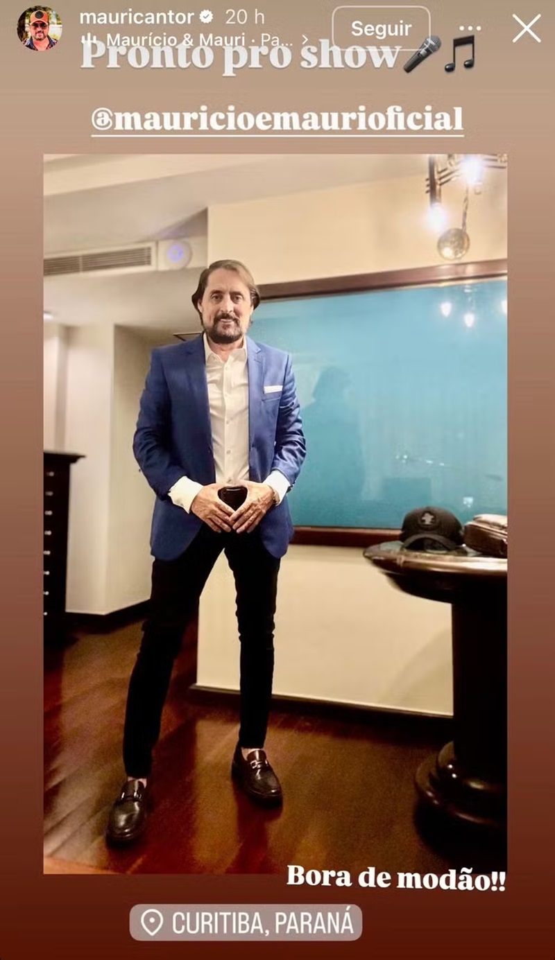 Mauri Lima, em sua &uacute;ltima postagem, antes do show de s&aacute;bado &mdash; Foto: Reprodu&ccedil;&atilde;o/Instagram