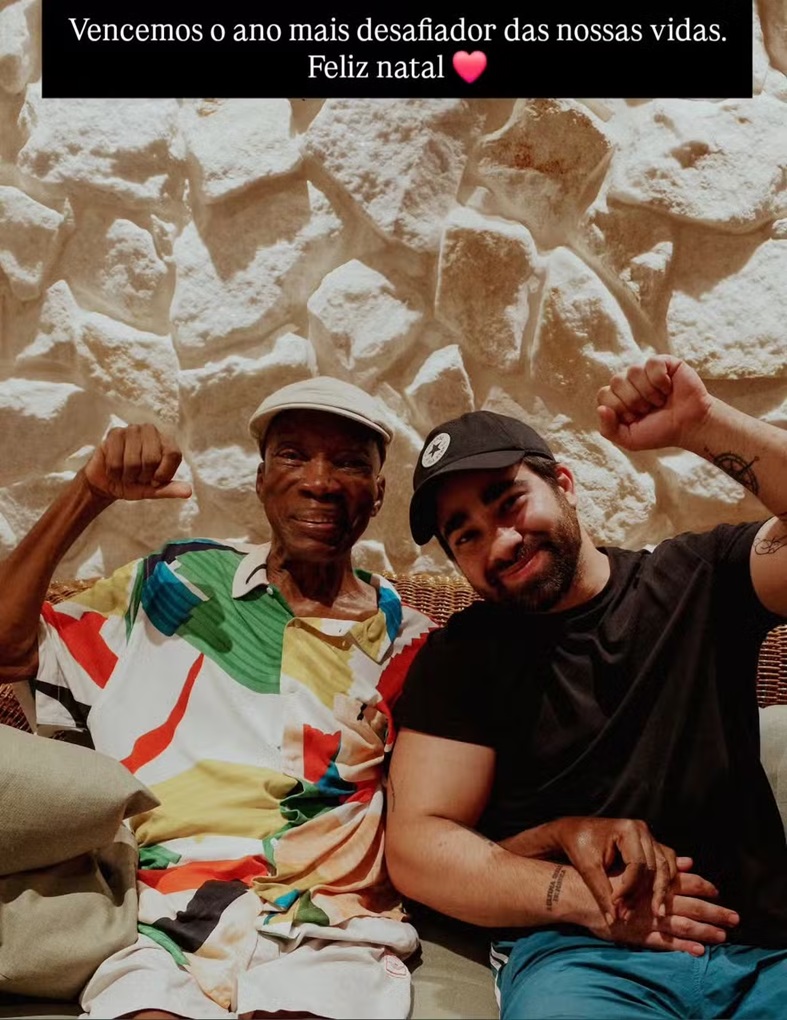 Milton Nascimento com o filho, Augusto – Foto: Reprodução / Instagram @augustoknascimento