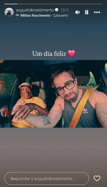 Milton Nascimento com o filho, Augusto - Foto: Reprodução / Instagram @augustoknascimento