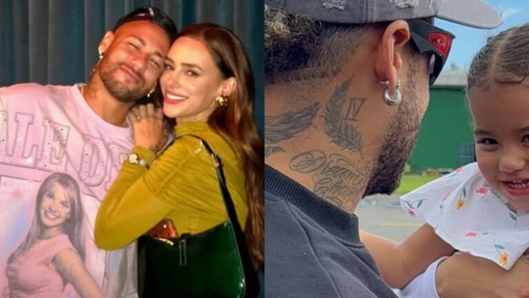 Neymar Jr e Bruna Biancardi mostram reencontro com as filhas após viagem a sós